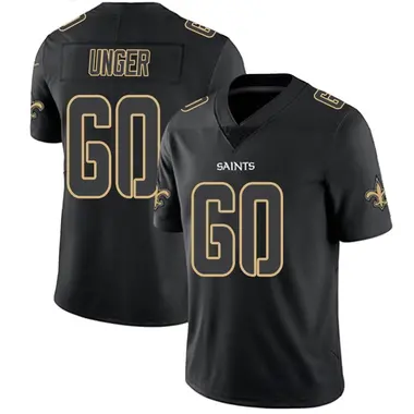 2018 New Orleans Saints Max Unger #60 Game Issued Black Jersey Benson Patch